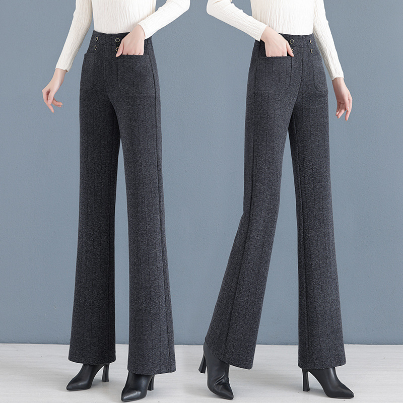 Women's Thickened Casual Slightly Flared Straight Pants