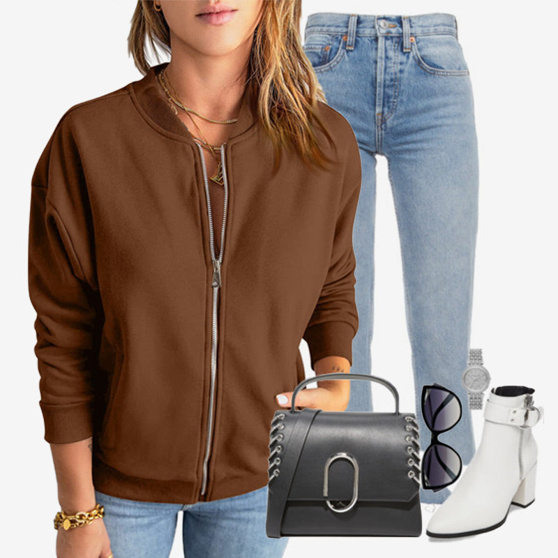 Women's Casual Zippered Jacket