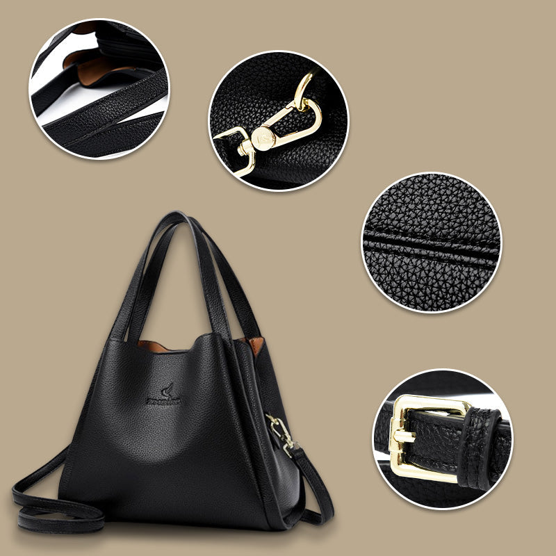 Best Gift For Her - Fashionable Classic Multi-Functional Soft Embossed Leather Bag