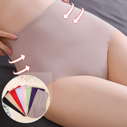 Women’s High Waist Seamless Ice Silk Panties