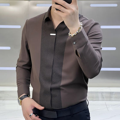 Men’s Business Casual Patchwork Shirt🔥🔥