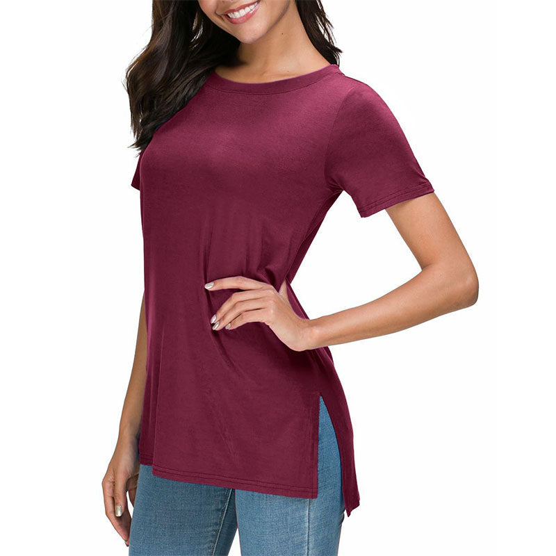 Women's Summer Casual Side Slit T-Shirt