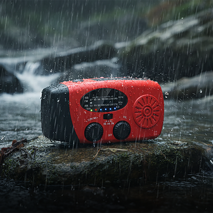 Multifunctional Portable Solar Emergency Radio – Power Bank, Hand Crank & Weather Alert for Outdoor & Crisis Preparedness