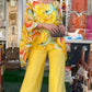 Women Colorful Chiffon Set Summer Casual Crew Neck Printed Two Piece Suit