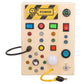 Wooden Toddler Busy Board Toys with LED Lights