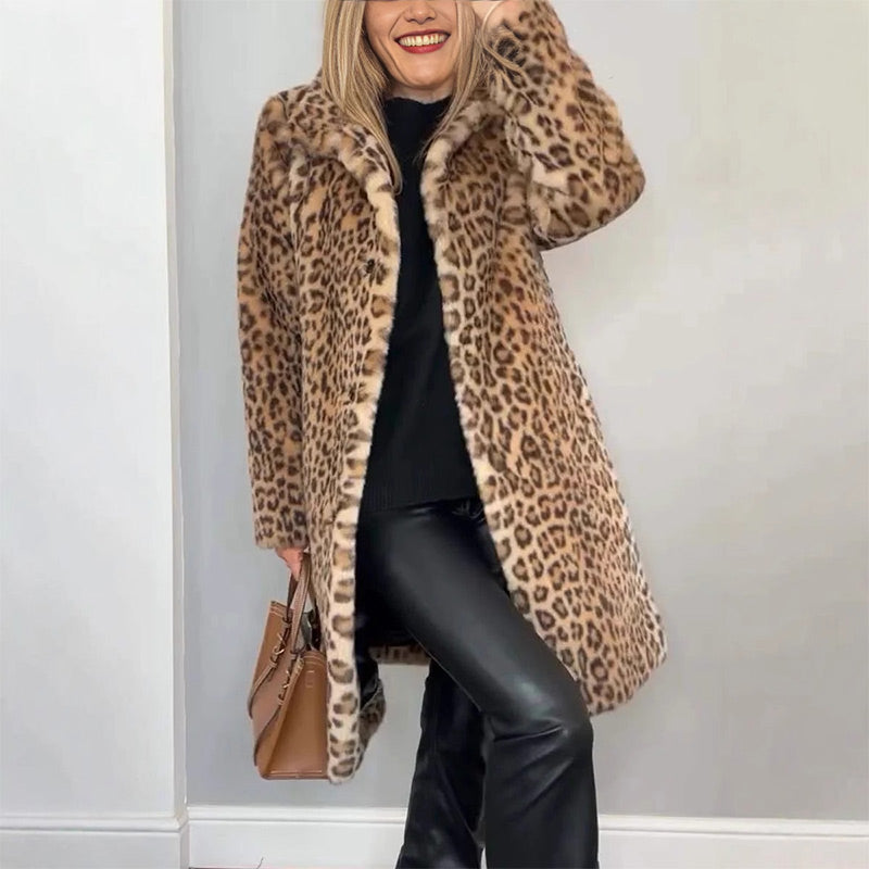 ✨Autumn's Best-Selling Sets 💖Women's Leopard Print Mid-Length Jacket and Leather Leggings