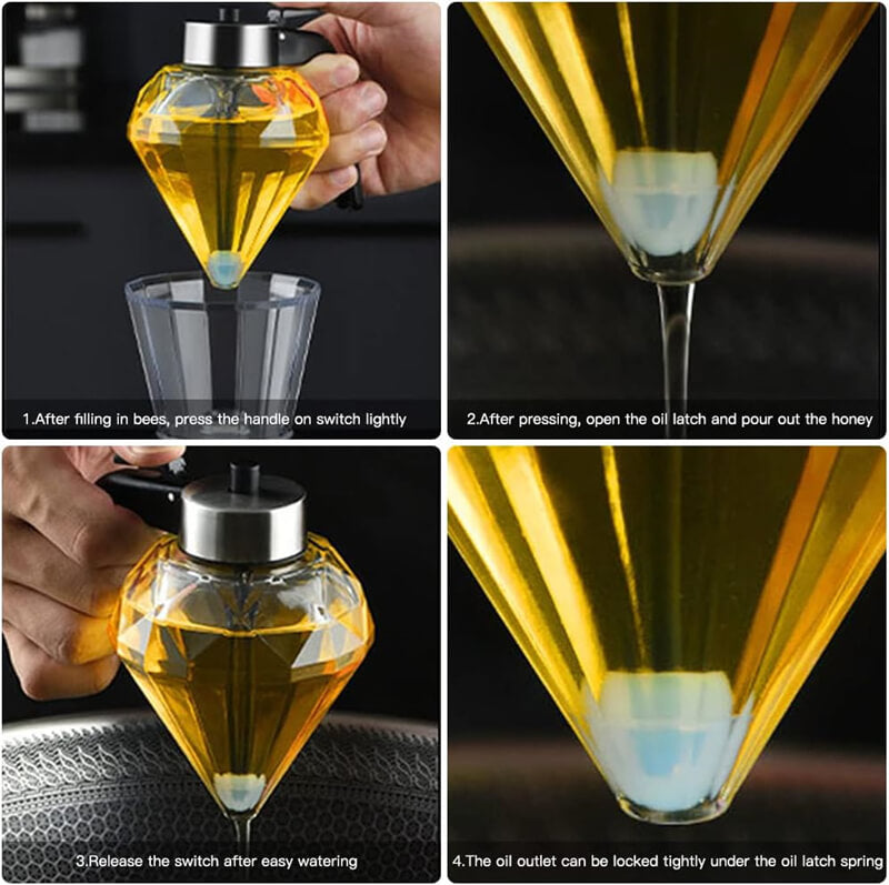 Household Diamond Glass Press Leak-proof Oil Dispenser