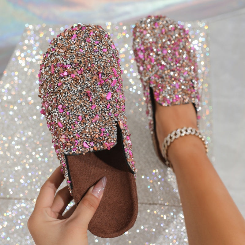 💕Women's Comfortable Casual Sequin Cork Slippers