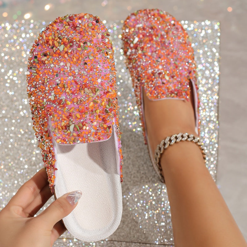 💕Women's Comfortable Casual Sequin Cork Slippers