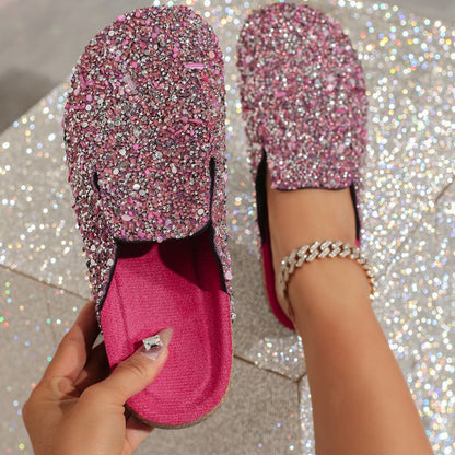 💕Women's Comfortable Casual Sequin Cork Slippers