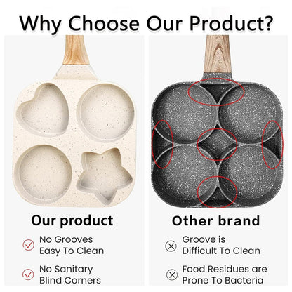 Multifunctional 4-hole Omelette Pan