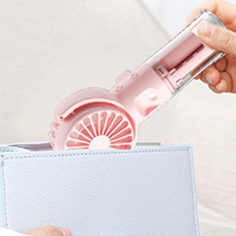 🌀✨ Portable Rechargeable Handheld Misting Fan – Nano-Mist, 4 Speeds, Type-C, Quiet