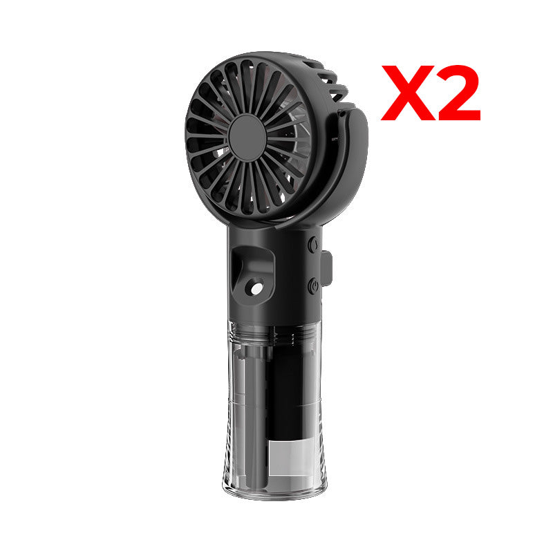 🌀✨ Portable Rechargeable Handheld Misting Fan – Nano-Mist, 4 Speeds, Type-C, Quiet