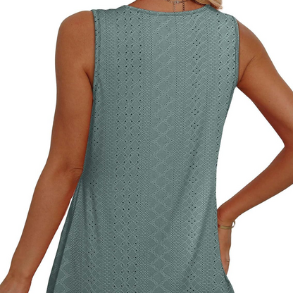 Women’s Casual V-Neck Floral Ruffles Sleeveless Top