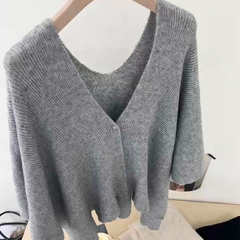 Women's Elegant Knit Cardigan Cape