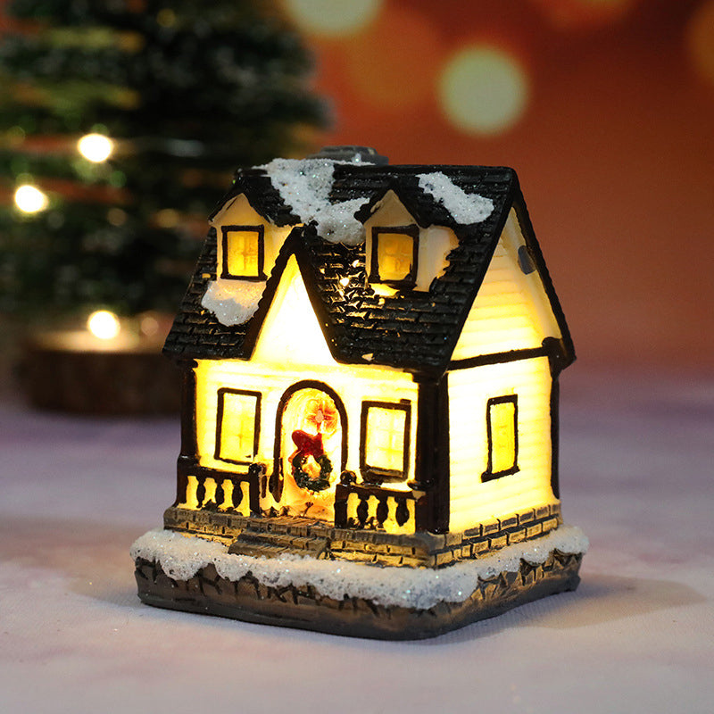 Miniature LED Lighted Christmas Village House