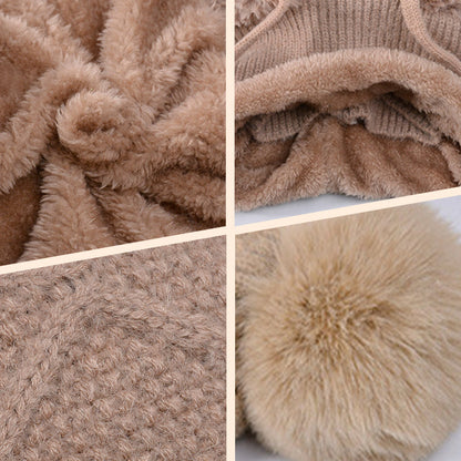 🔥Stylish Chunky Winter Knit Hat - With Warm Face Cover and Scarf