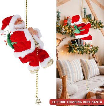 🎄Electric Fireplace Climbing Santa Claus Musical Toys