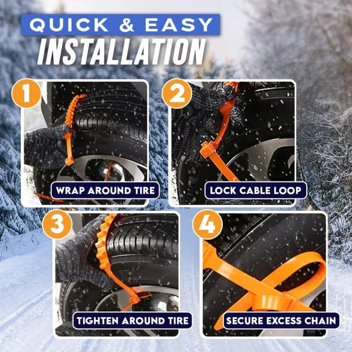 🔥2025 Winter Hot Sale🔥Universal Reusable Anti-skid Nylon Tire Chains