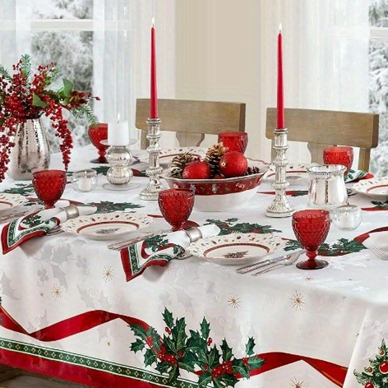 Waterproof Rectangular Christmas Tablecloth