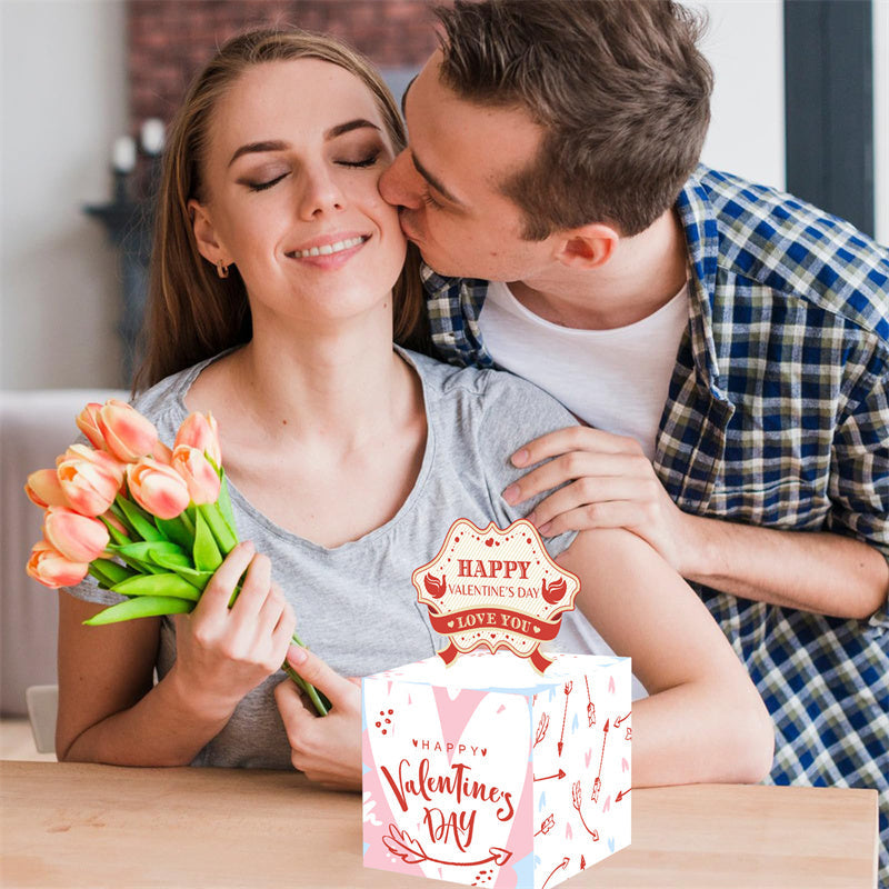 Valentine's Day Surprise Money Pull-Out Gift Box