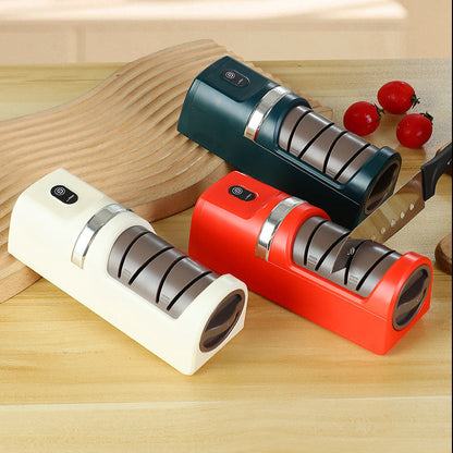 🔥Automatic Kitchen Knife Sharpener – Cordless, Diamond Wheel & Suction Base 🔪⚡