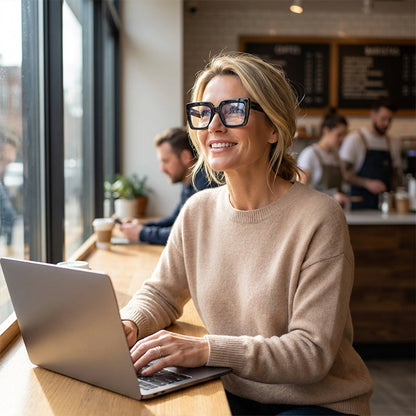 Chic Oversized Square Blue Light Blocking Glasses