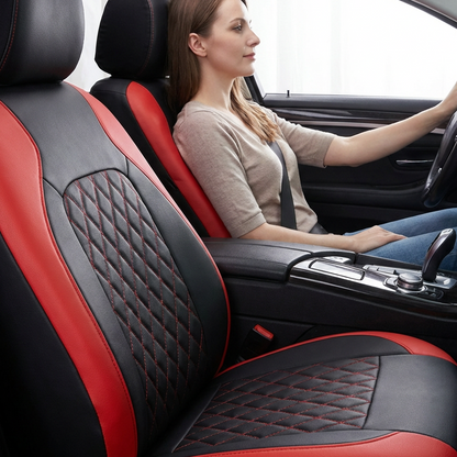 🚗9-Piece Universal Fit Leather Car Seat Cover Set