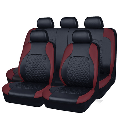 🚗9-Piece Universal Fit Leather Car Seat Cover Set