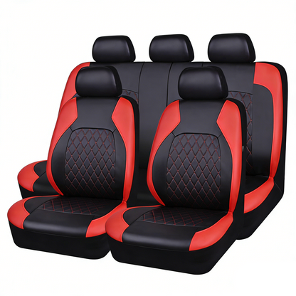 🚗9-Piece Universal Fit Leather Car Seat Cover Set