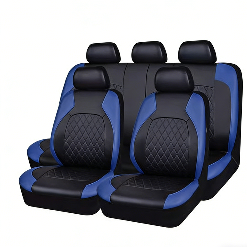 🚗9-Piece Universal Fit Leather Car Seat Cover Set