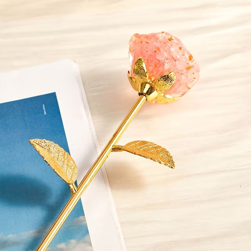 Artificial Crystal Rose Scepter Ornament