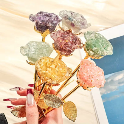 Artificial Crystal Rose Scepter Ornament