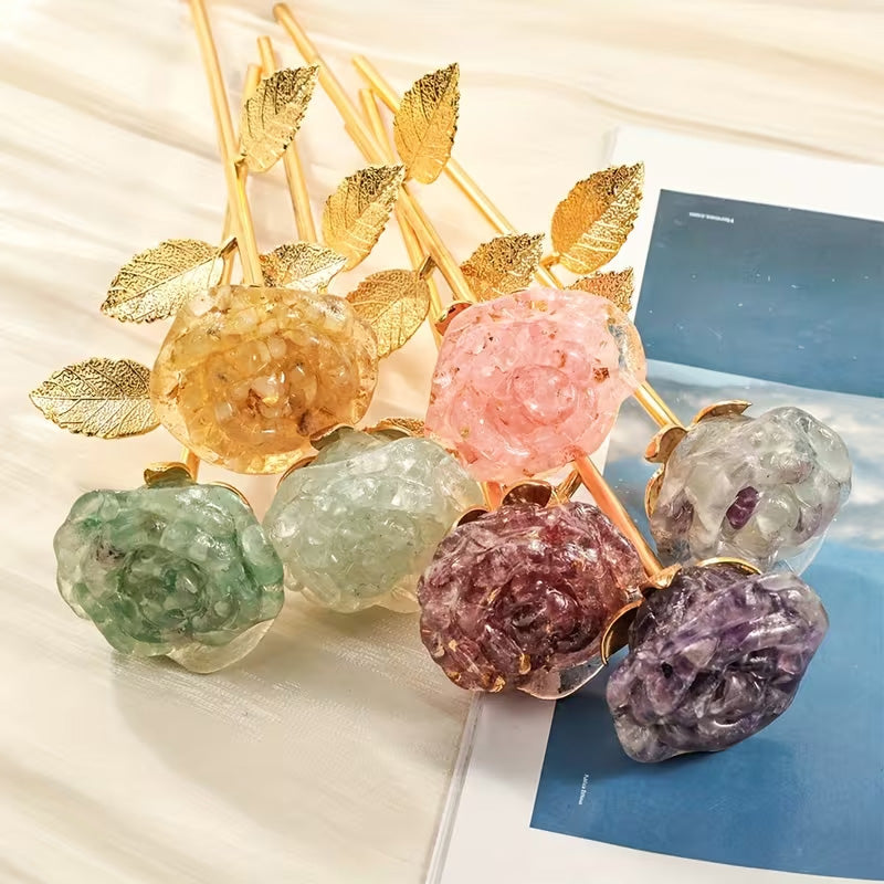 Artificial Crystal Rose Scepter Ornament