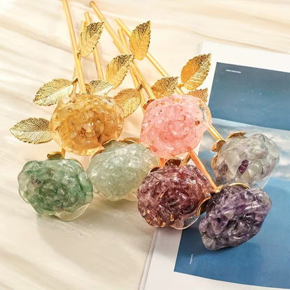 Artificial Crystal Rose Scepter Ornament