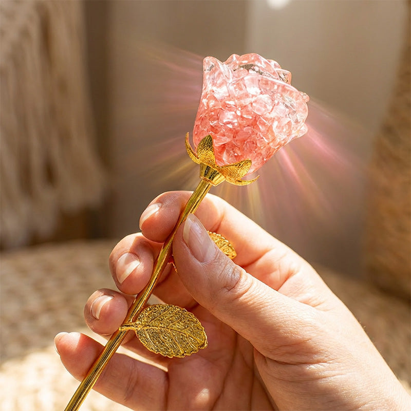 Artificial Crystal Rose Scepter Ornament