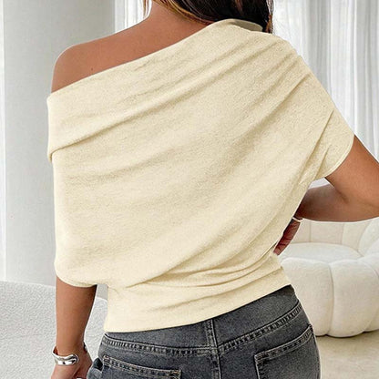 Women's Asymmetrical Off-Shoulder Batwing Sleeve Top👚