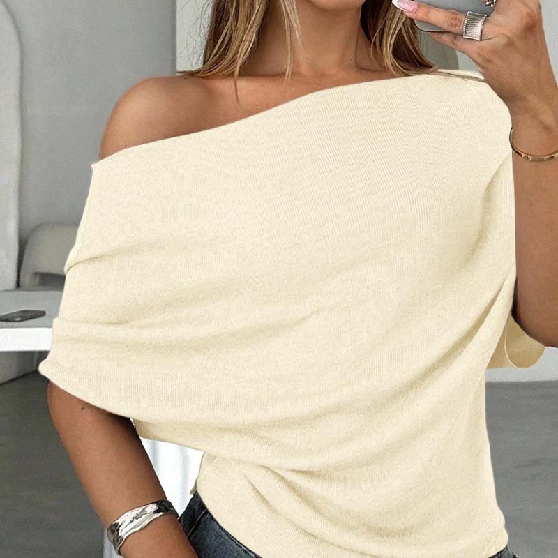 Women's Asymmetrical Off-Shoulder Batwing Sleeve Top👚