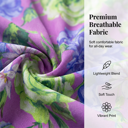 Floral V-Neck A-Line Dress – Smocked Waist, Ruffled Hem, Summer Ready 🌸