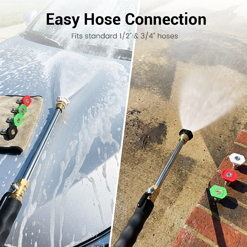 High-Pressure Water Gun Wand – 3 Nozzles, Durable Alloy & Anti-Slip Grip for Ultimate Cleaning 💦
