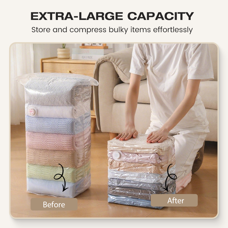 No-Pump Large Vacuum Storage Compression Bags