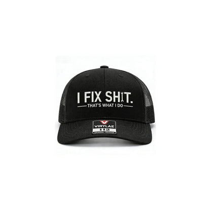 🔥Mesh Back Trucker Cap with "I Fix Shit" Embroidery – Breathable Outdoor Sun Hat🧢☀️