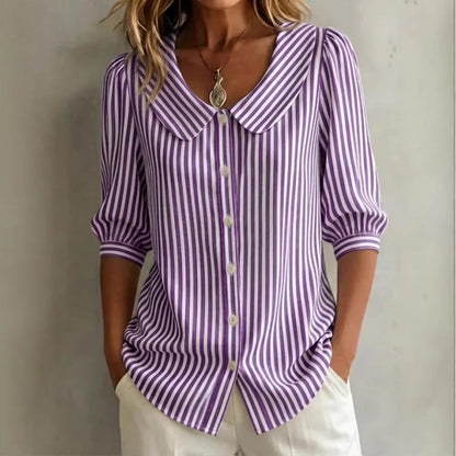 🔥New Arrivals & Special Offers-Summer Commuter Striped Button-Down Shirt
