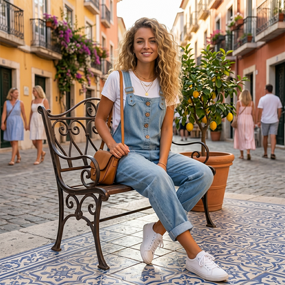 🔥Women's Casual Baggy Denim Overalls with Pockets