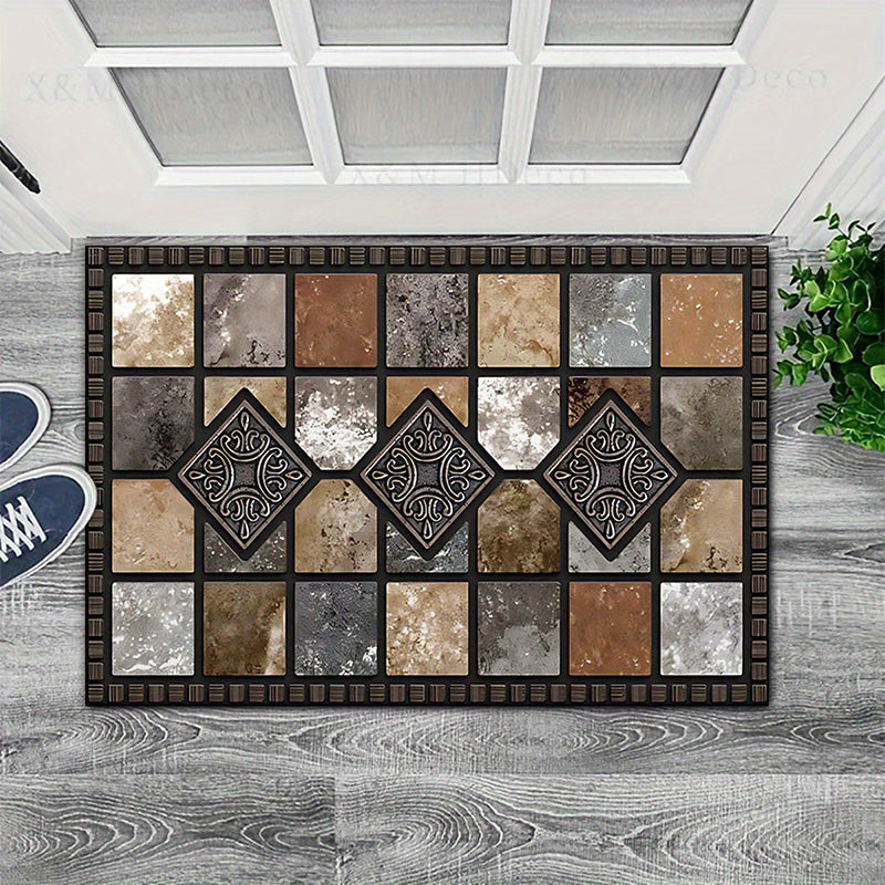 Geometric Stone Pattern Doormat
