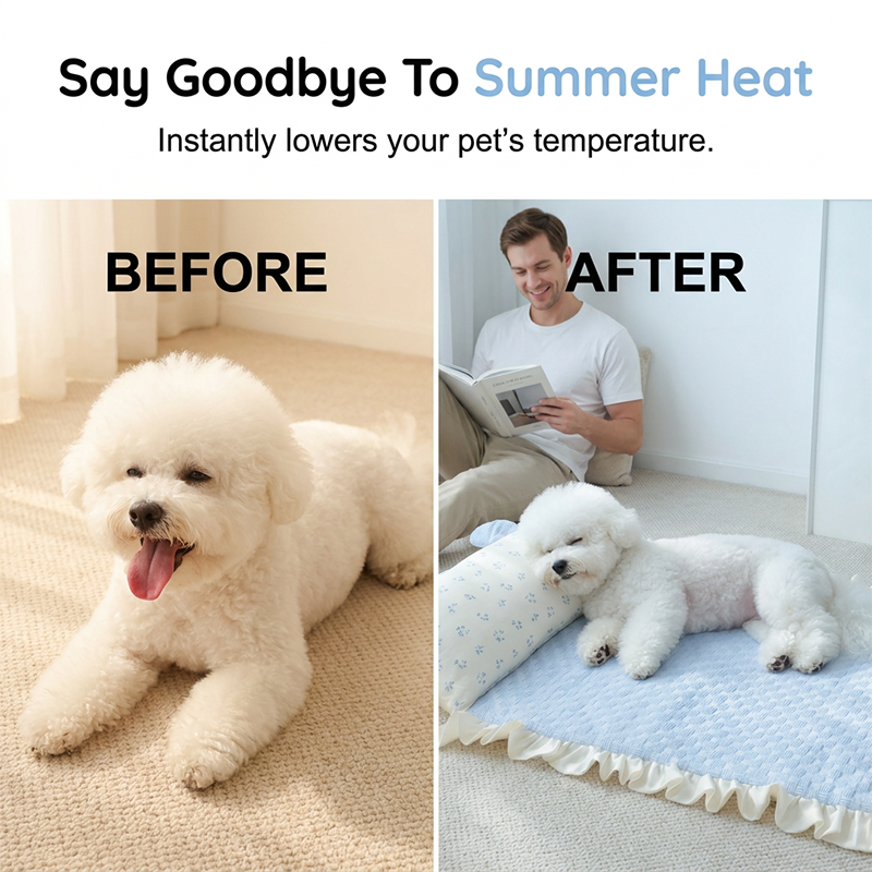 🥳SUMMER HOT SALE💞50K+ SOLD😍!Pet Cooling Mat with Pillow