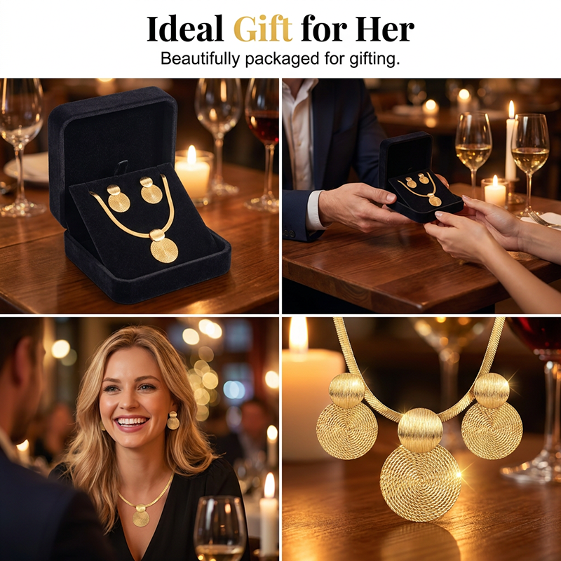 ✨ Modern Geometric Jewelry Set – Gold-Plated, Lightweight, Chic 🔶