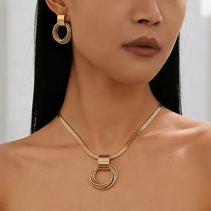 ✨ Modern Geometric Jewelry Set – Gold-Plated, Lightweight, Chic 🔶