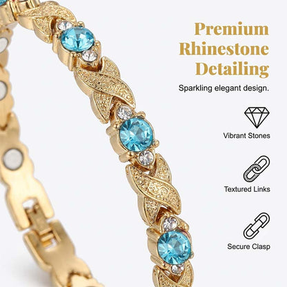Fashionable Magnetic Bracelet with Rhinestones