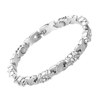 Fashionable Magnetic Bracelet with Rhinestones